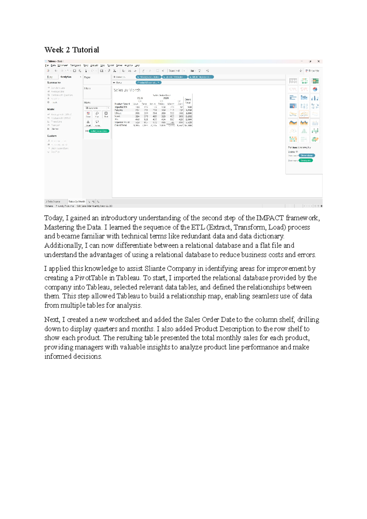 Week 2 Tutorial Reflection: Mastering Data and ETL Process Insights ...