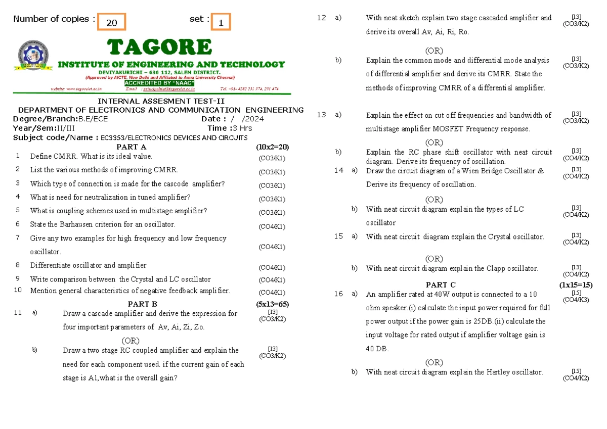 EMF QB: Question Bank for Electronics and Communication Engineering ...