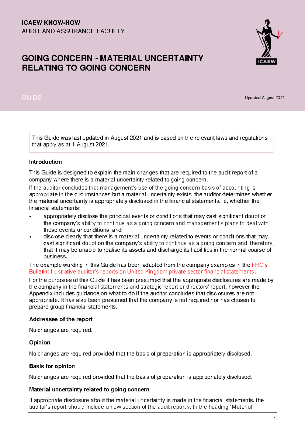 Guide to Going Concern Material Uncertainty: Audit Essentials - Studocu