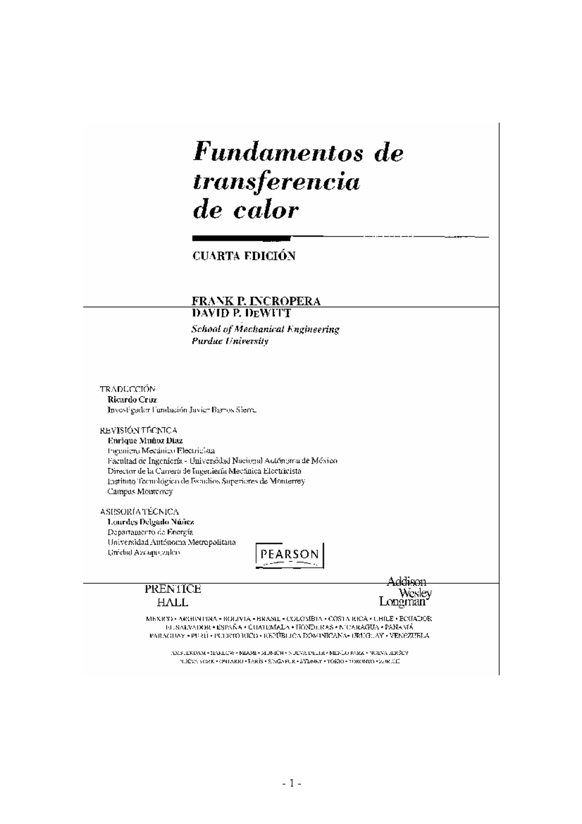Fundamentos de Transferencia de Calor - Incropera (Capítulos y ...