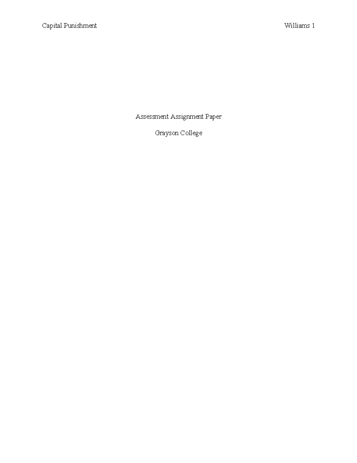penalty assessment - Assessment Assignment Paper Grayson College ...