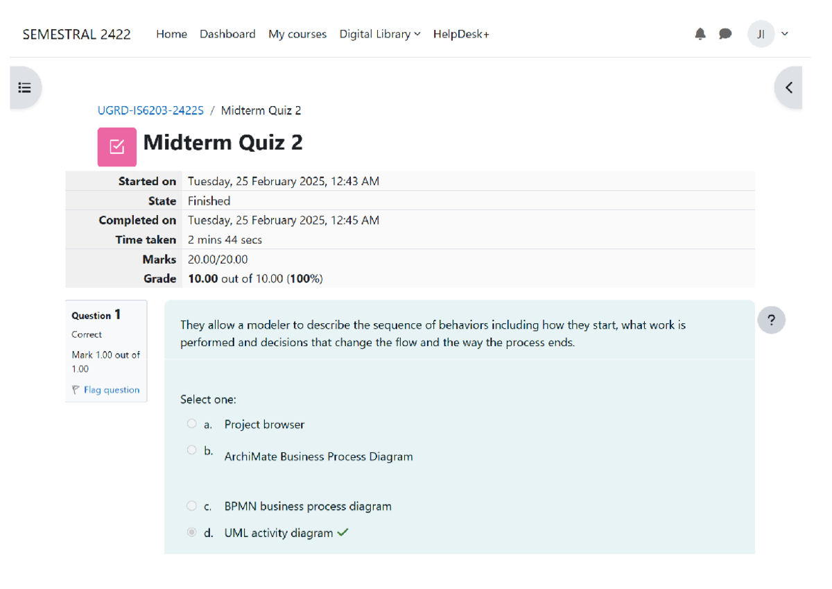 Midterm Quiz 2 - SEMESTRAL 2422: Enterprise Architecture Insights - Studocu