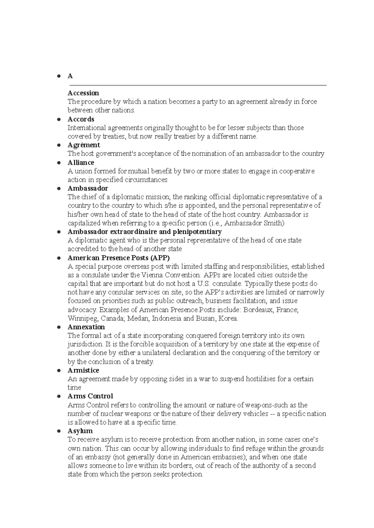 Diplomacy Notes: Key Terms and Concepts in International Relations ...