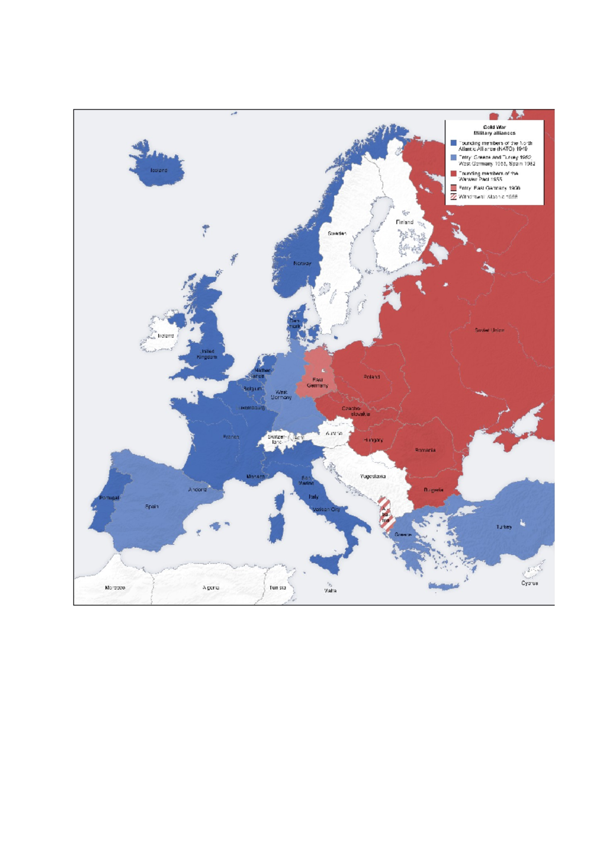 Important Maps - Cold War Military Alliances CBSE Class 12 Pol Sci ...