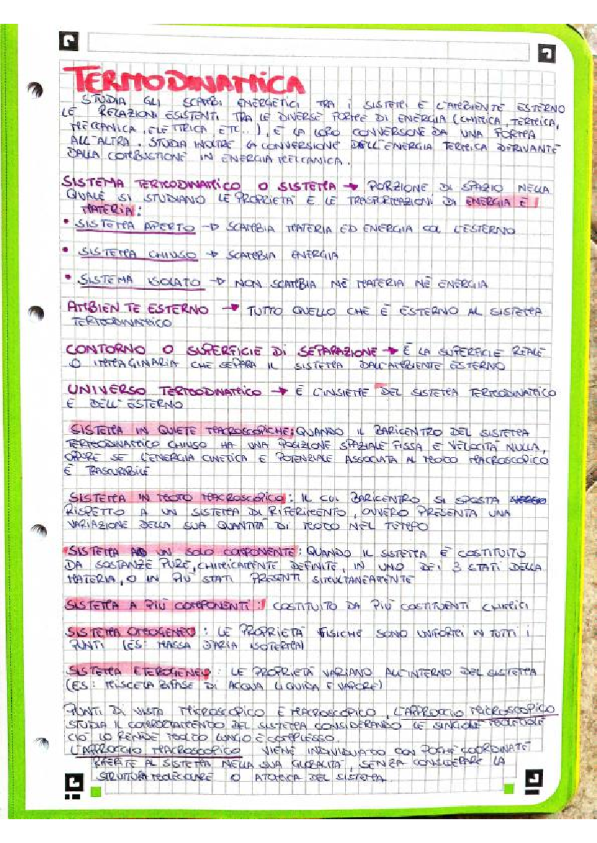 Termodinamica e Comportamenti Termici di Sistemi Chiuso e Aperti - Document Preview