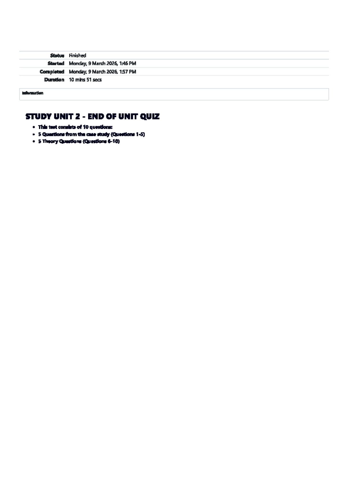 Study Unit 2 EB121 End of Unit Quiz: Case Study Analysis - Studocu