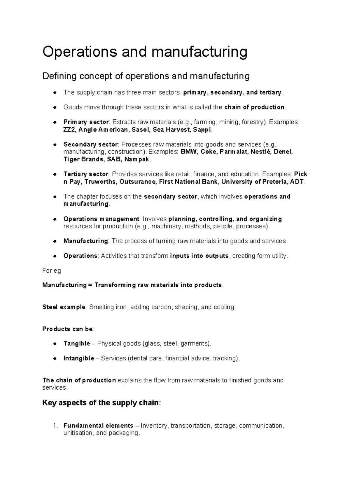 Operations and Manufacturing: Key Concepts and Management Strategies ...