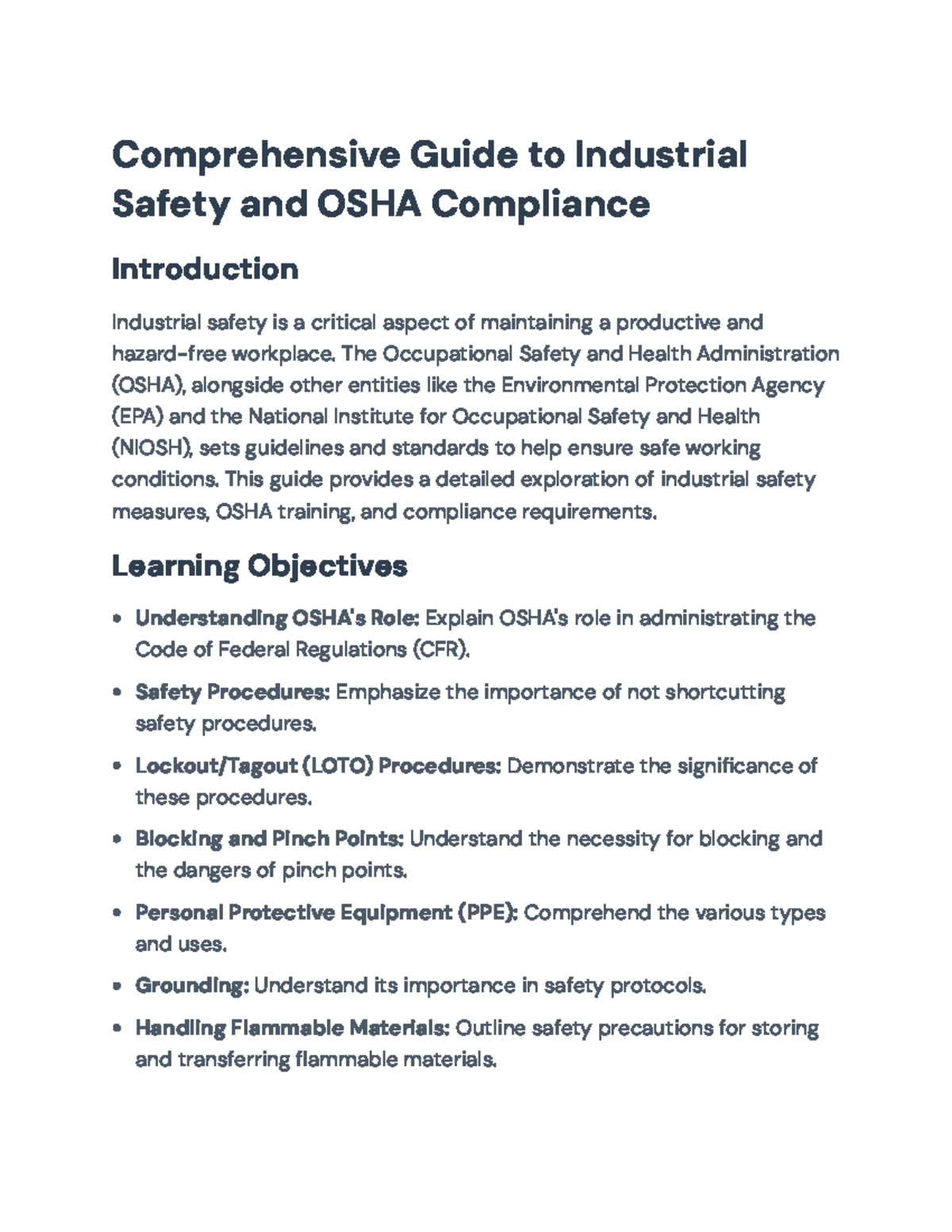 OSHA Compliance & Industrial Safety Guide: Essential Training Overview ...