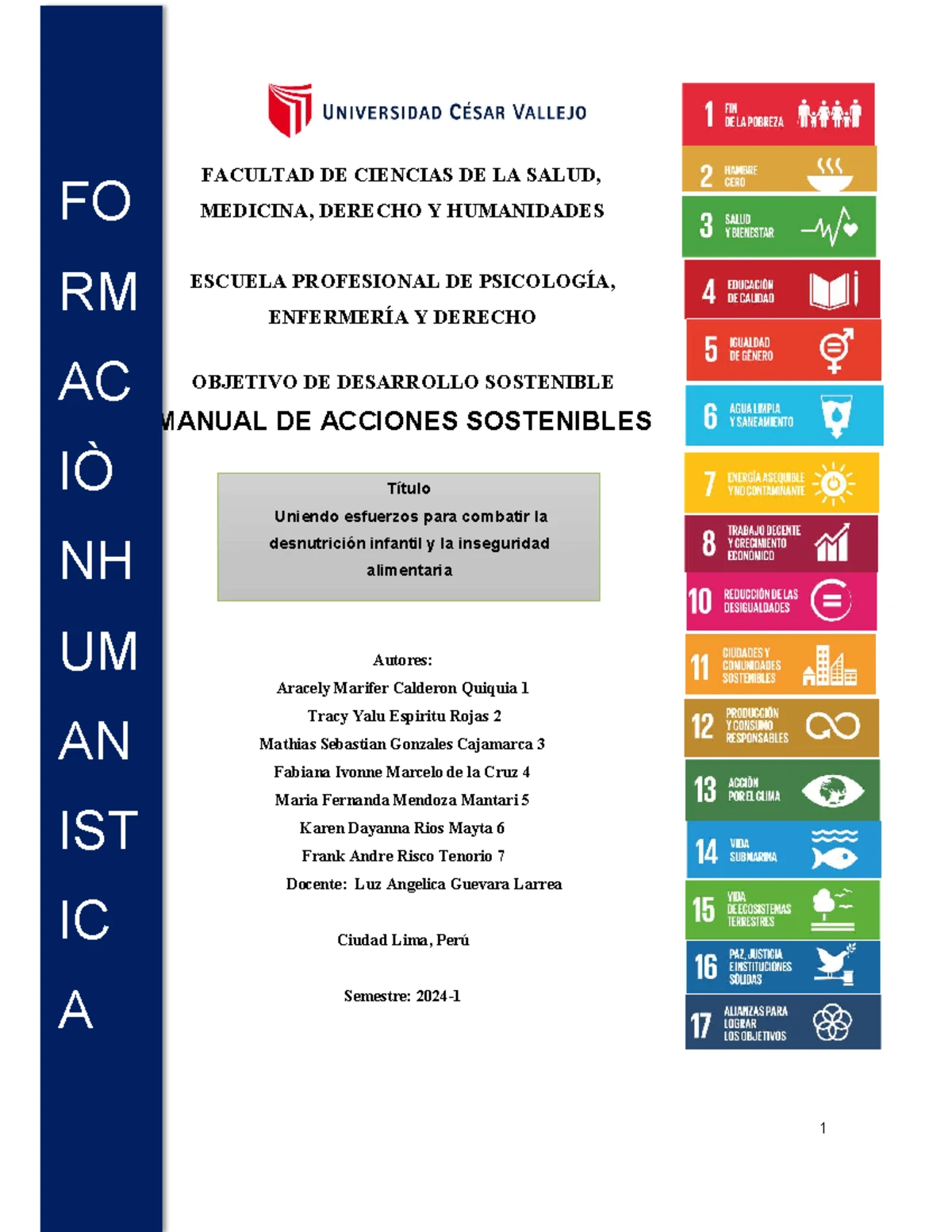 Manual de Acciones Sostenibles para Combatir la Desnutrición Infantil ...