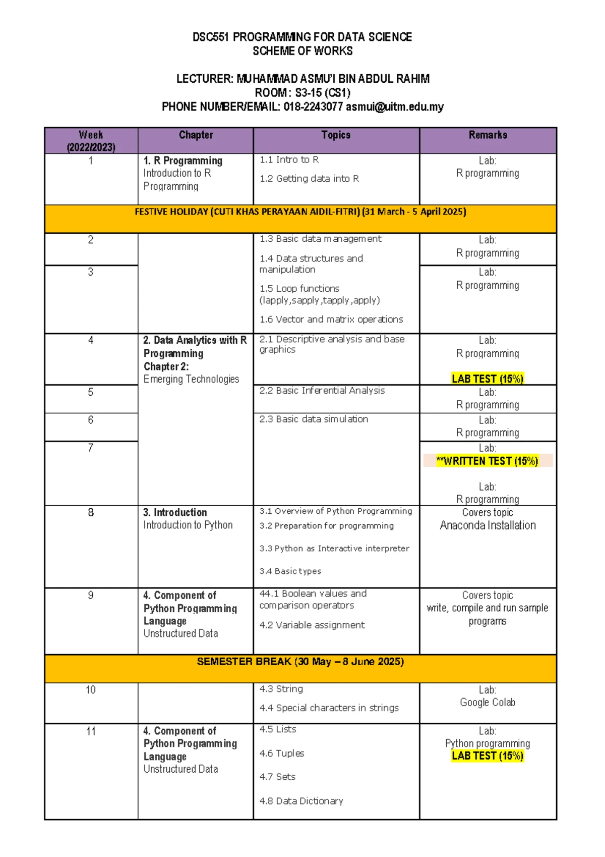 DSC551 Python Revision Notes for Midterm Exam - March 2025 - Studocu