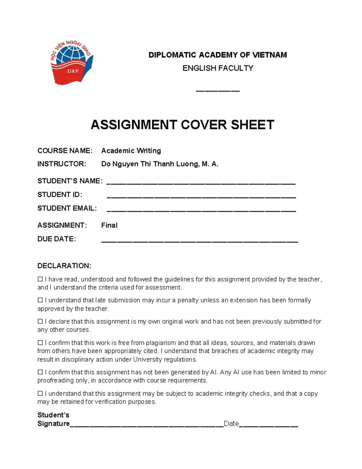 Academic Writing Assignment: The Effects of Social Media on Learning ...