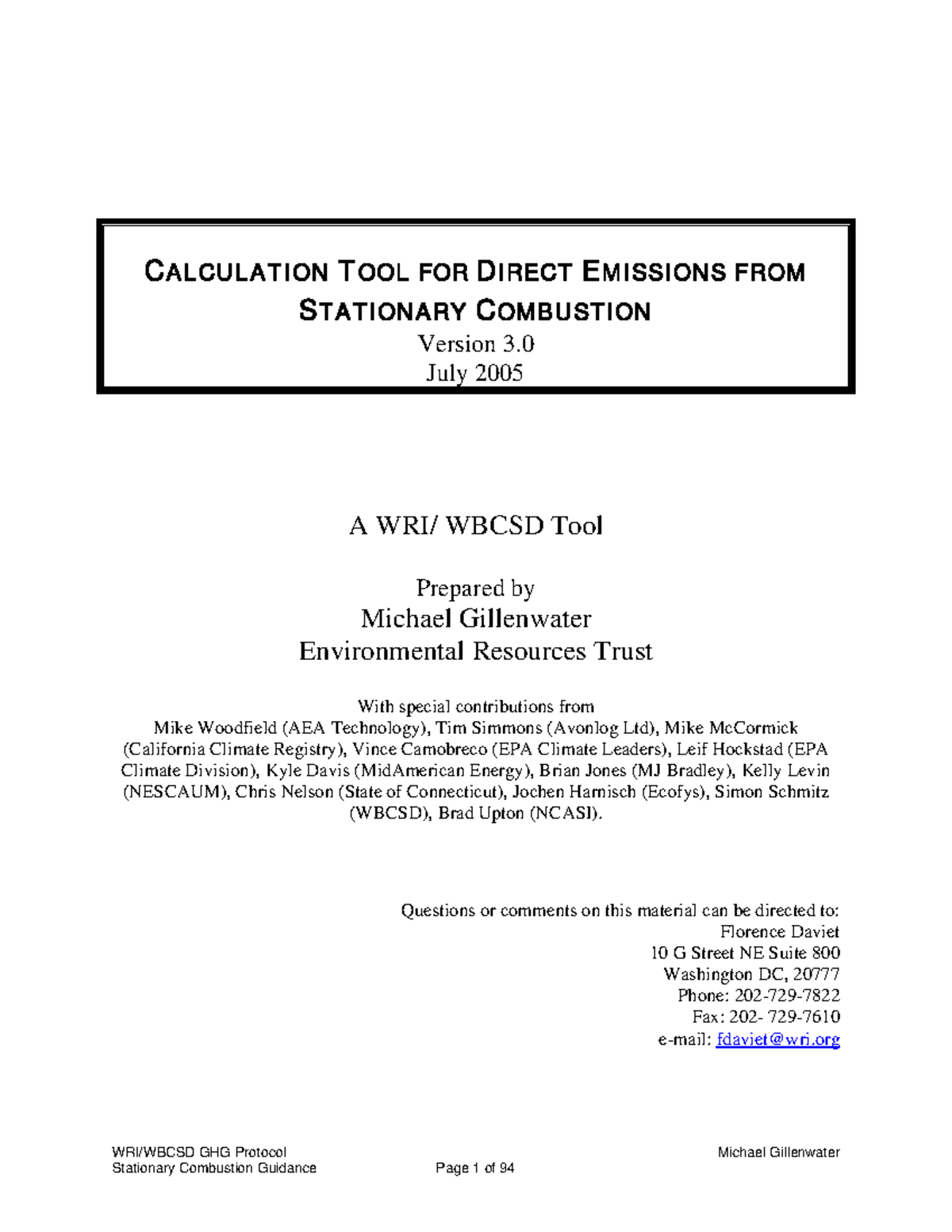 GHG Protocol Guidance: Direct Emissions from Stationary Combustion ...