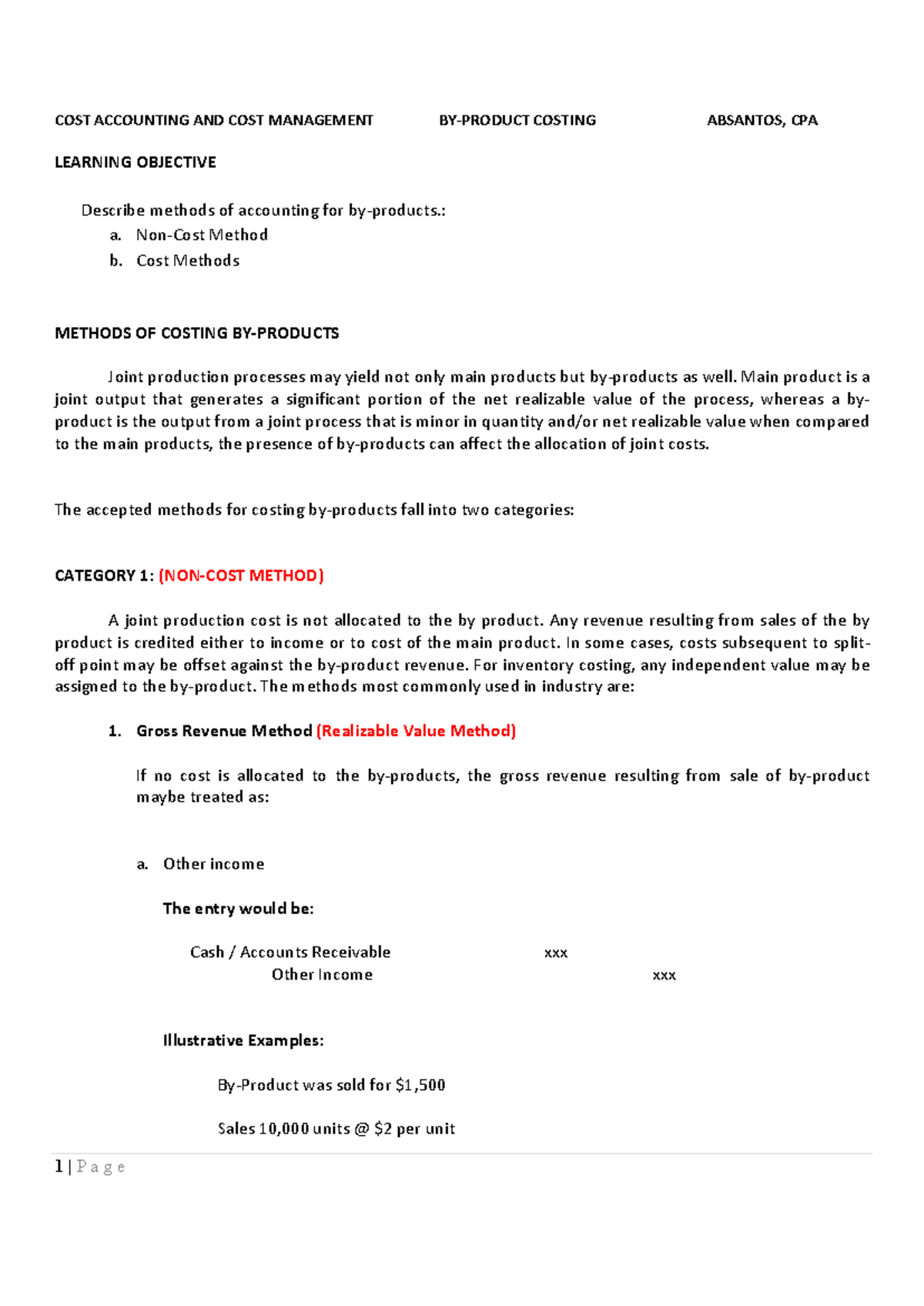 COST ACCOUNTING AND COST MANAGEMENT: METHODS OF COSTING (COST 6) - Studocu