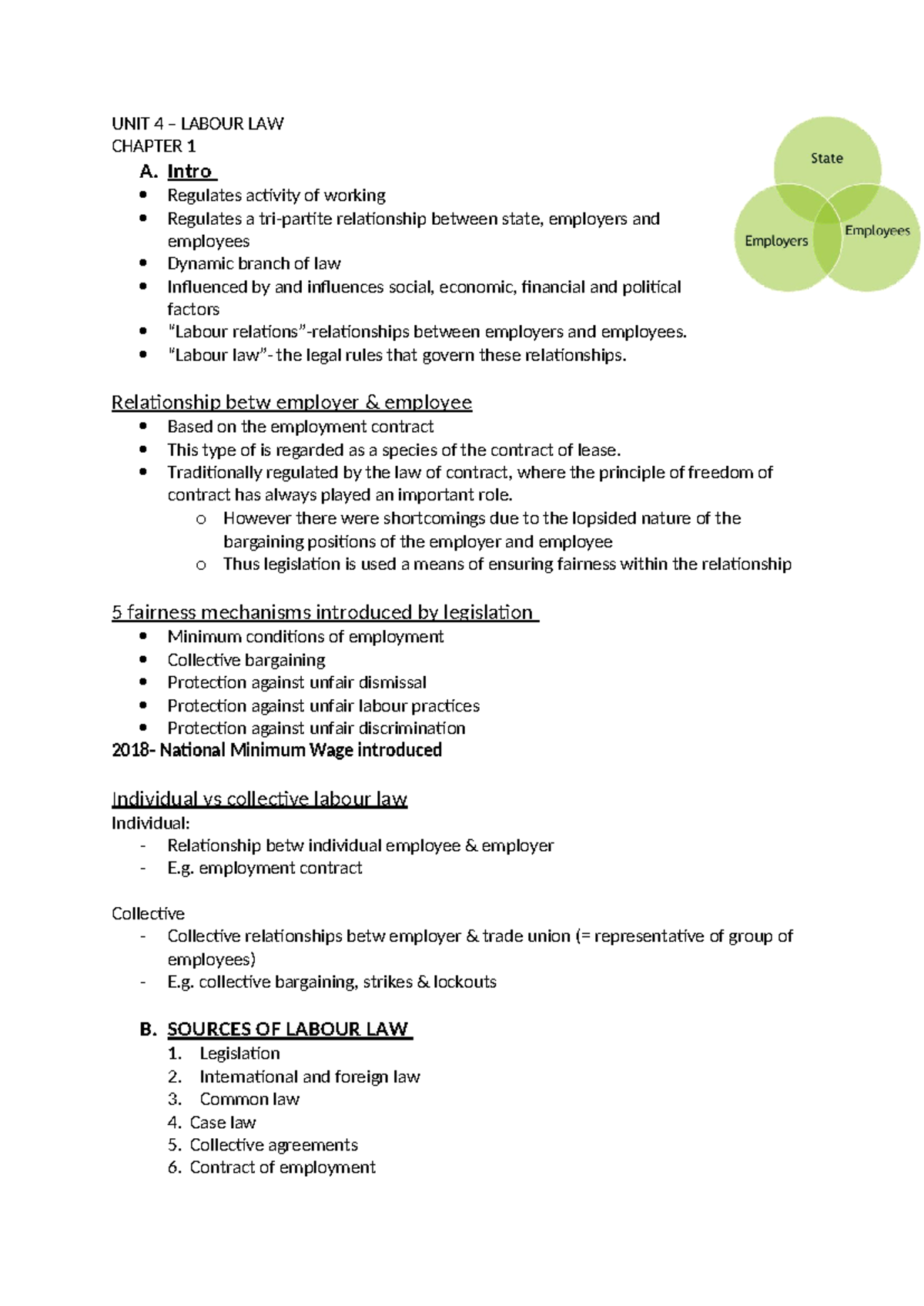 Unit 4 - ML193 Labour Law Overview and Key Concepts - Studocu