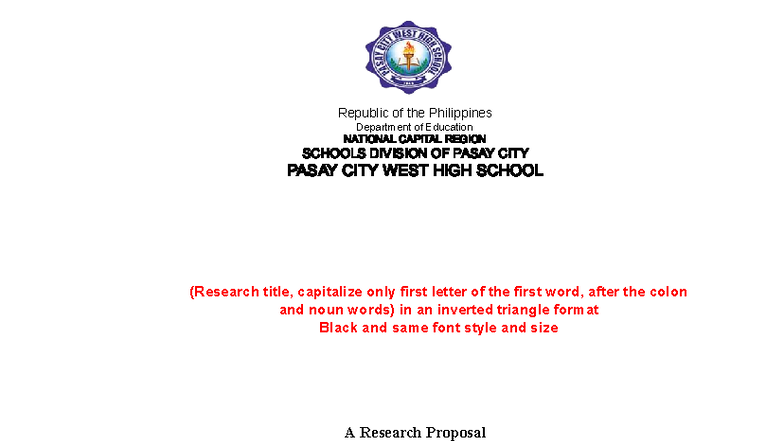 Research Proposal: Senior High School Research in Daily Life (SHS 2025 ...