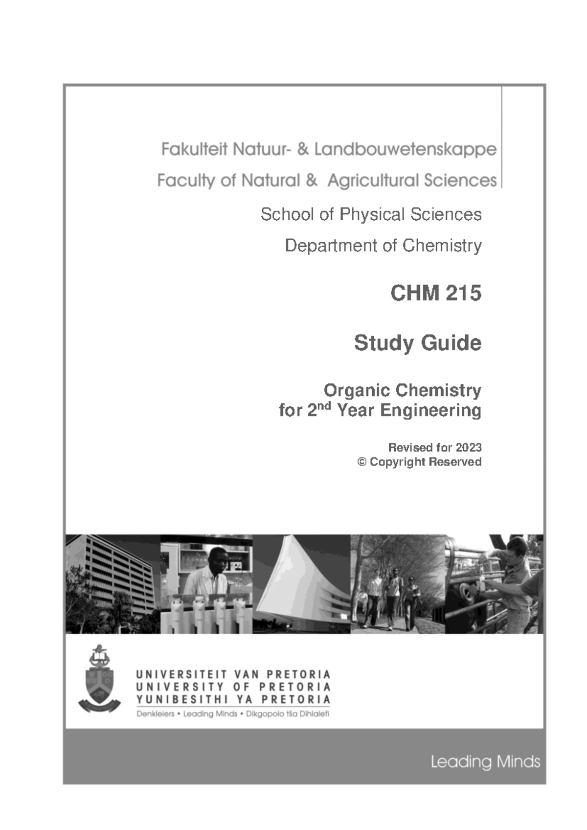Study Guide for Organic Chemistry CHM 215 (2023) - Studocu