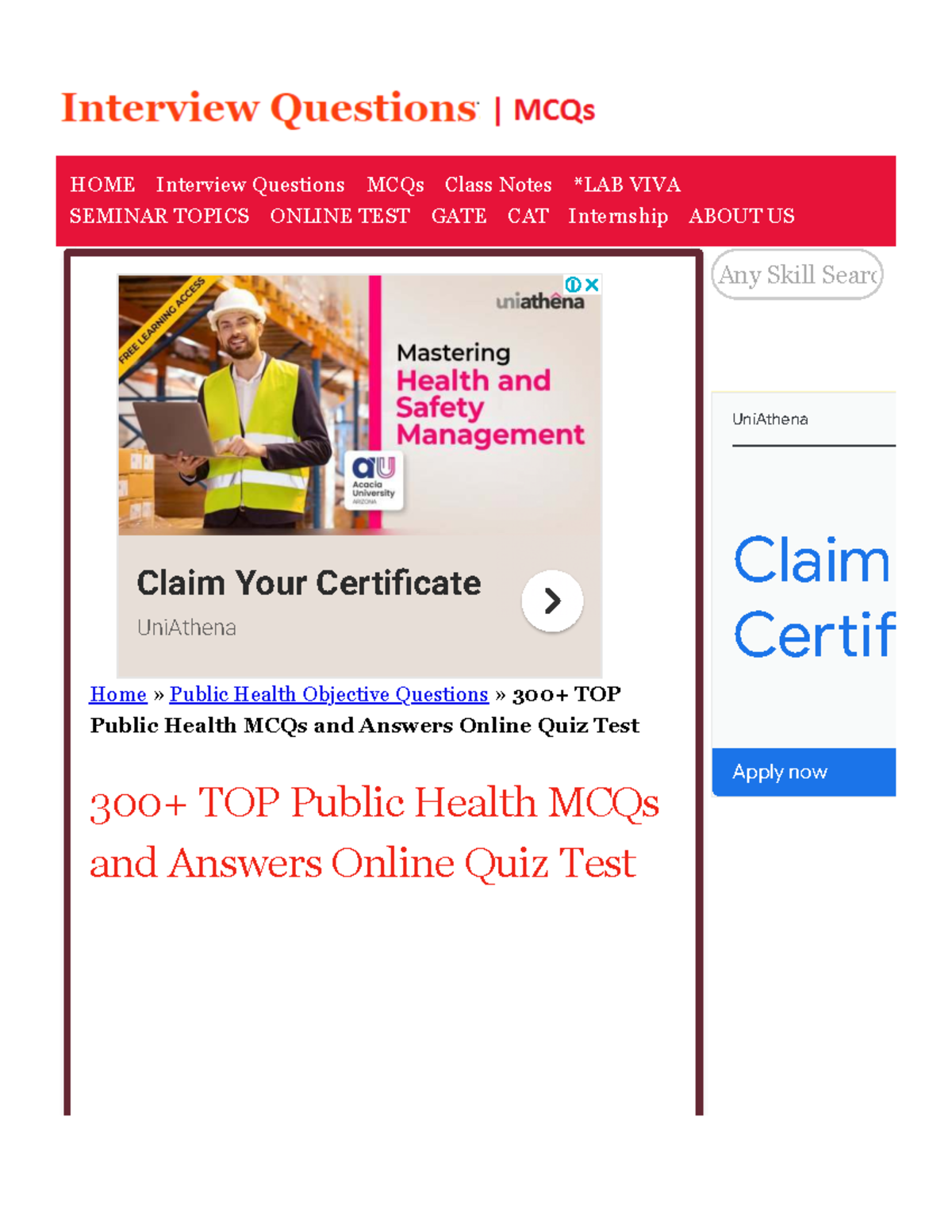 300+ TOP Public Health MCQs & Answers Online Quiz Test 2023 - Studocu