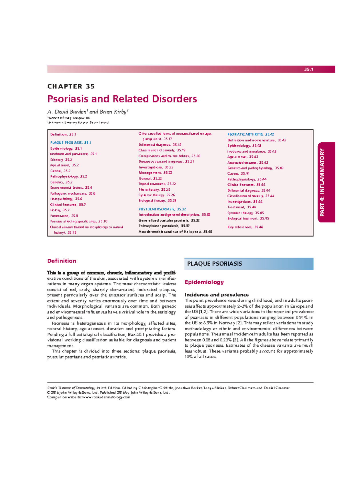 35.1 CHAPTER 35: Psoriasis and Related Disorders - A Comprehensive ...