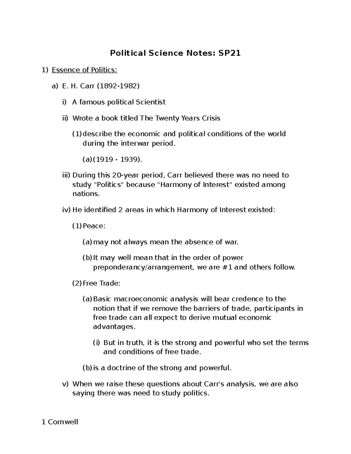 Polisci SP Final Exam Notes on Political Science Concepts - Studocu