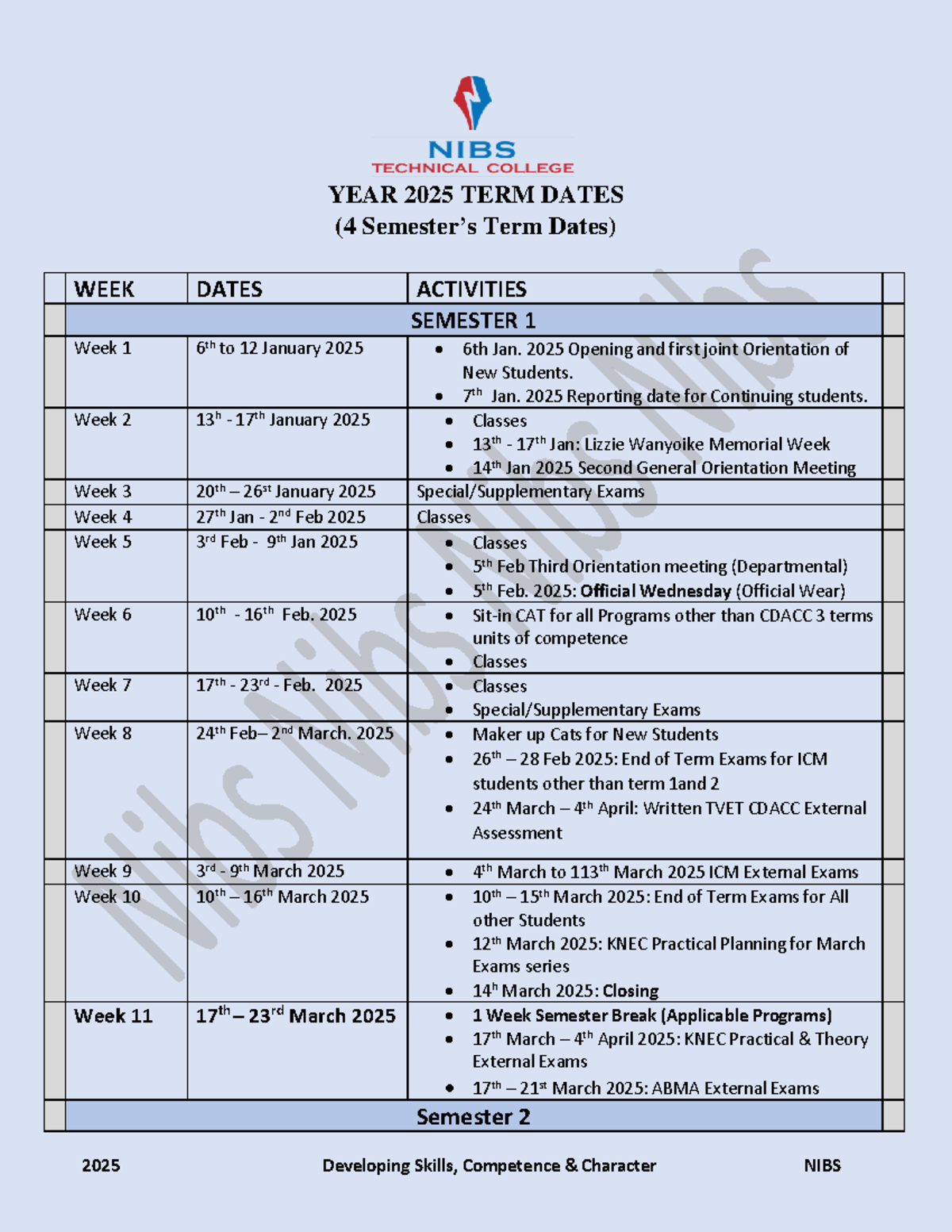 2025 Academic Year Term Dates & Activities Overview - Studocu