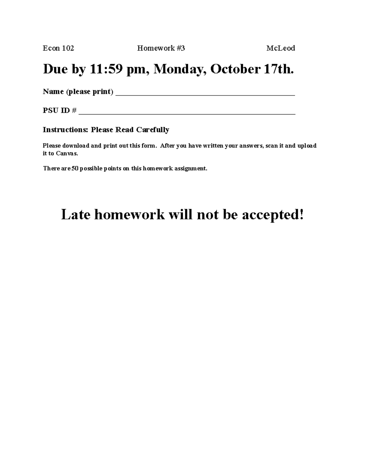 Econ 102 Fall 2022 Homework 3 Answer Key and Instructions - Studocu