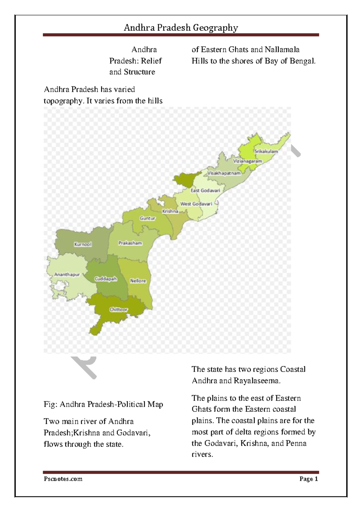 Andhra Pradesh Geography: Relief, Climate, and Soils Analysis - Studocu