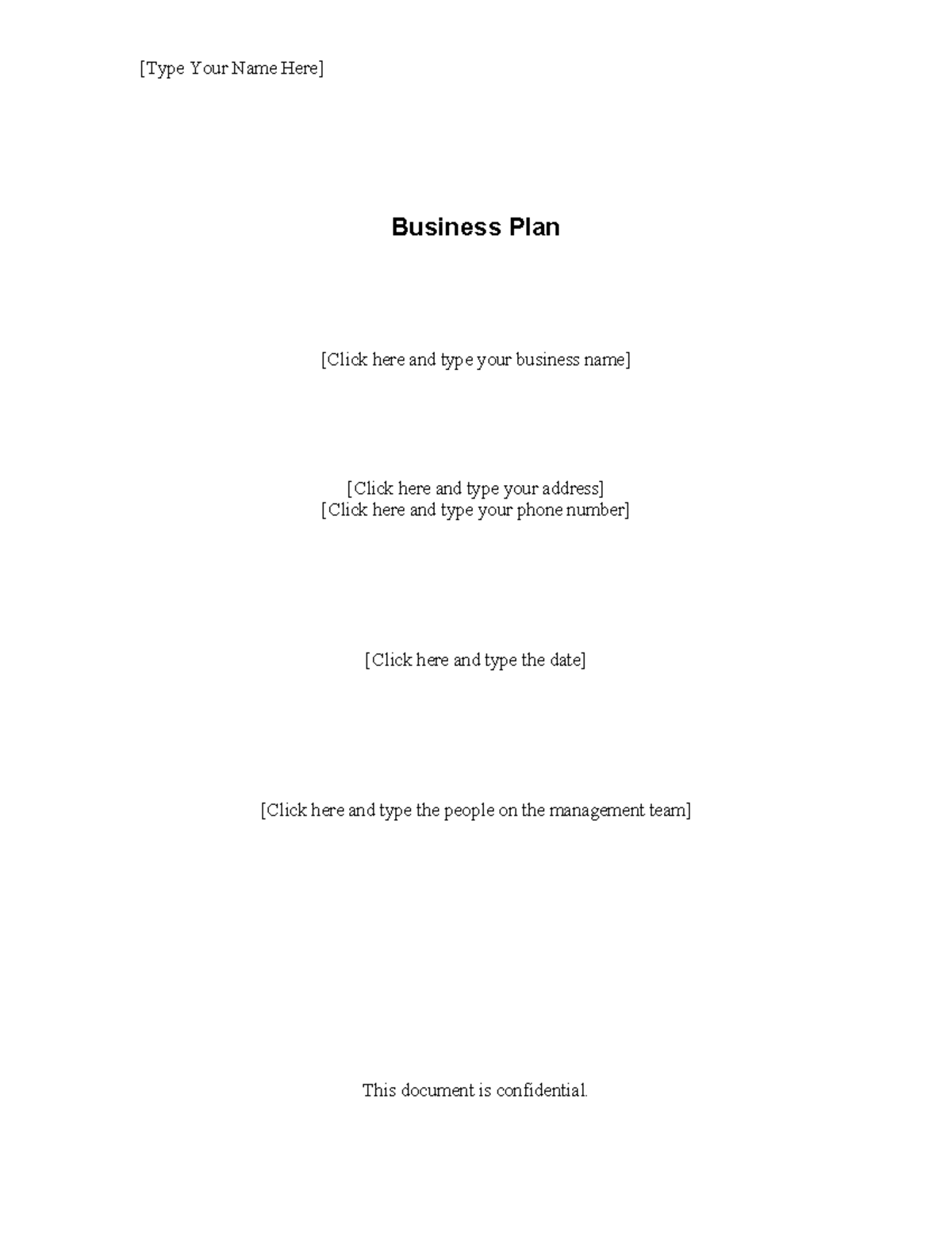BUS 101: Comprehensive Business Plan Template for Startups and Projects ...