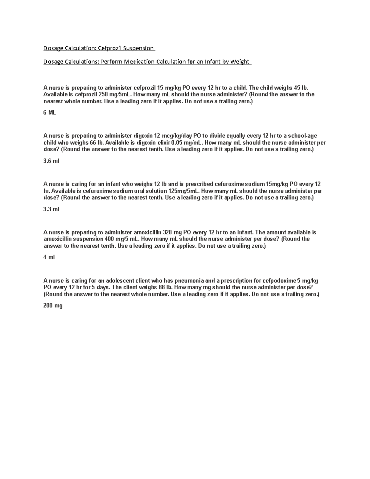 View of Dosage Calculation Guide for Pediatric Meds - Nursing Essentials - Studocu