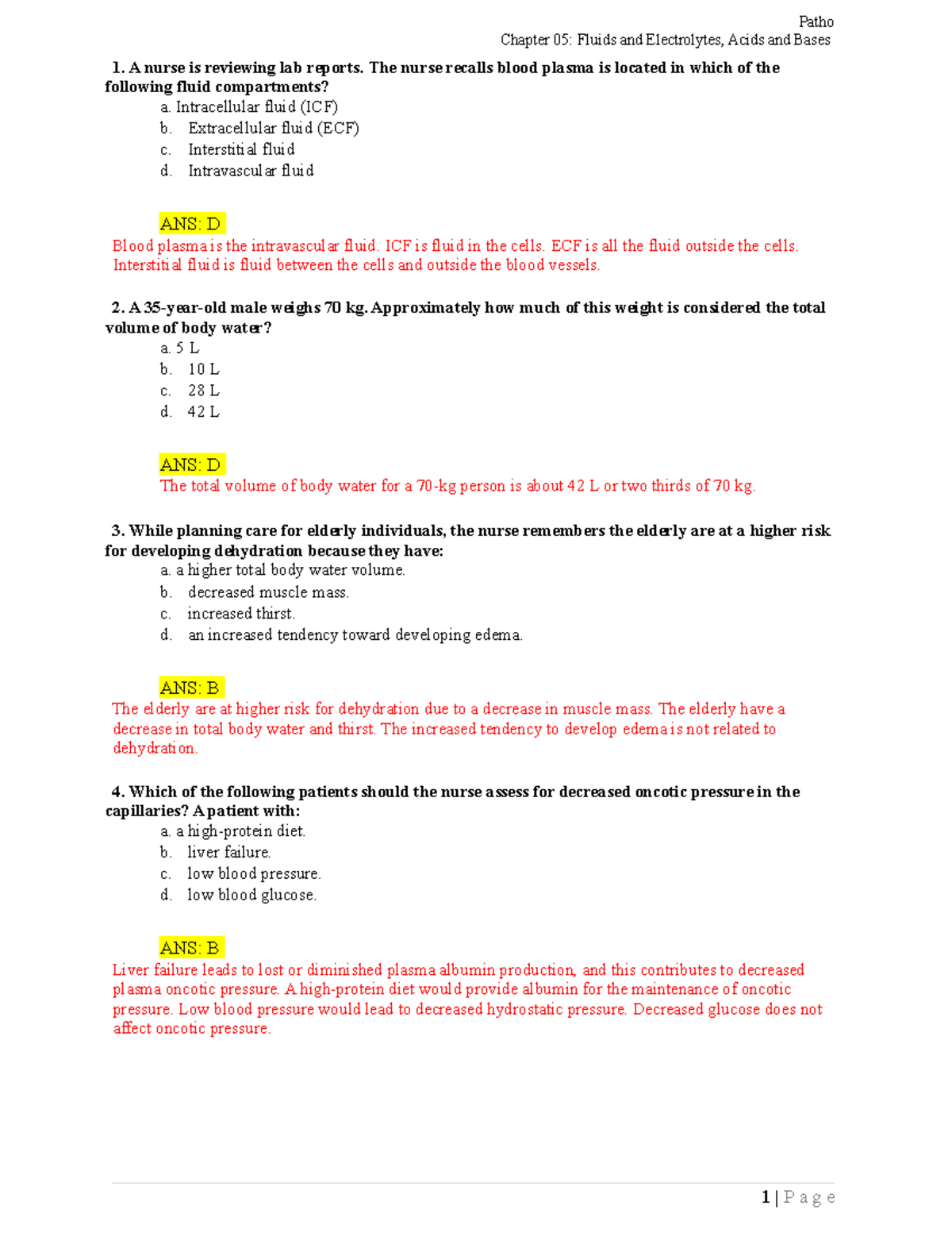 Ch 05 Study Notes - Fluids, Electrolytes, Acids & Bases for Exams - Studocu