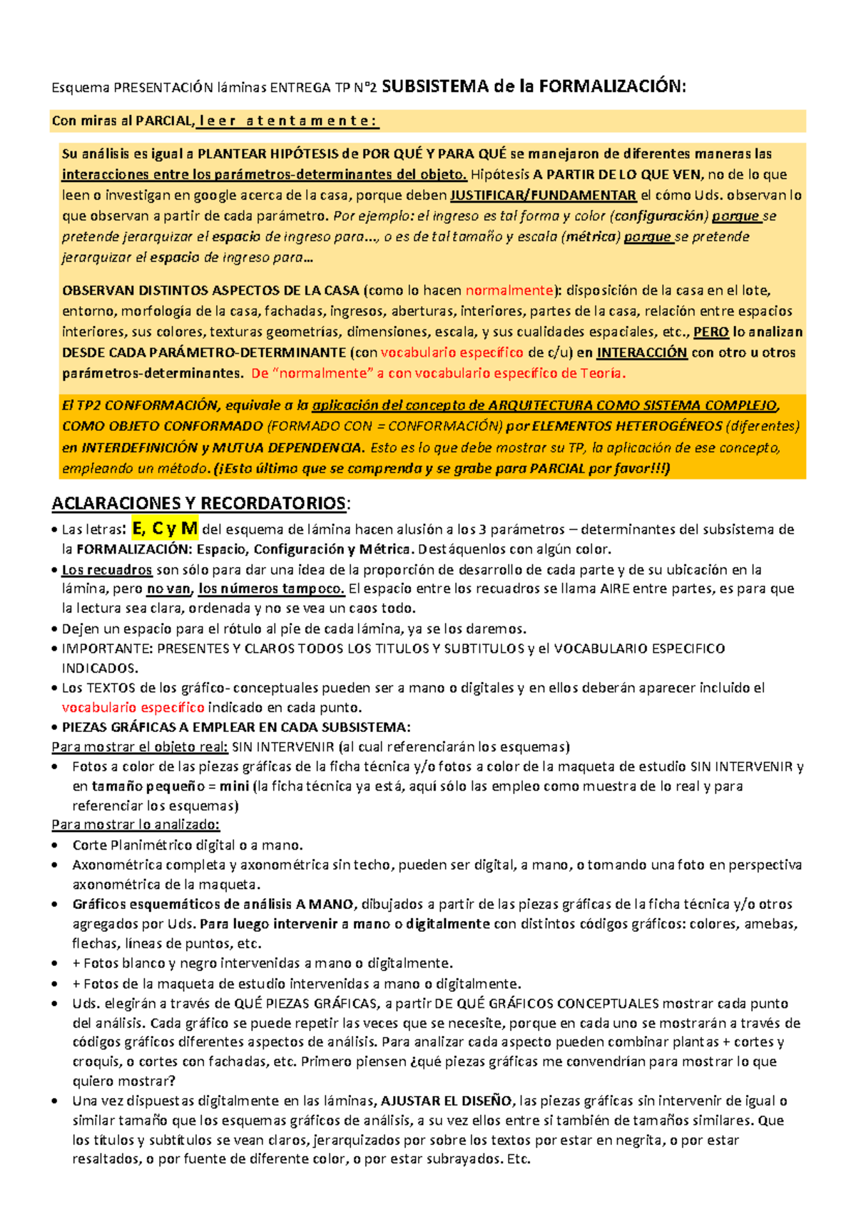 Esquema de Entrega TP2: Formalización y Materialización en Arquitectura ...