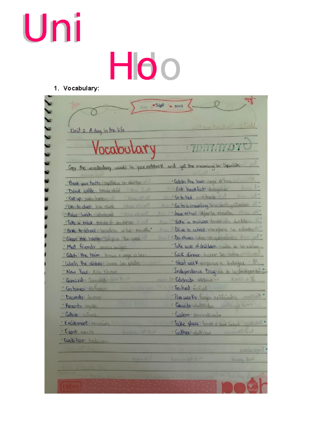 UNIT 2 Homework: Vocabulary & Workbook Exercises - Studocu