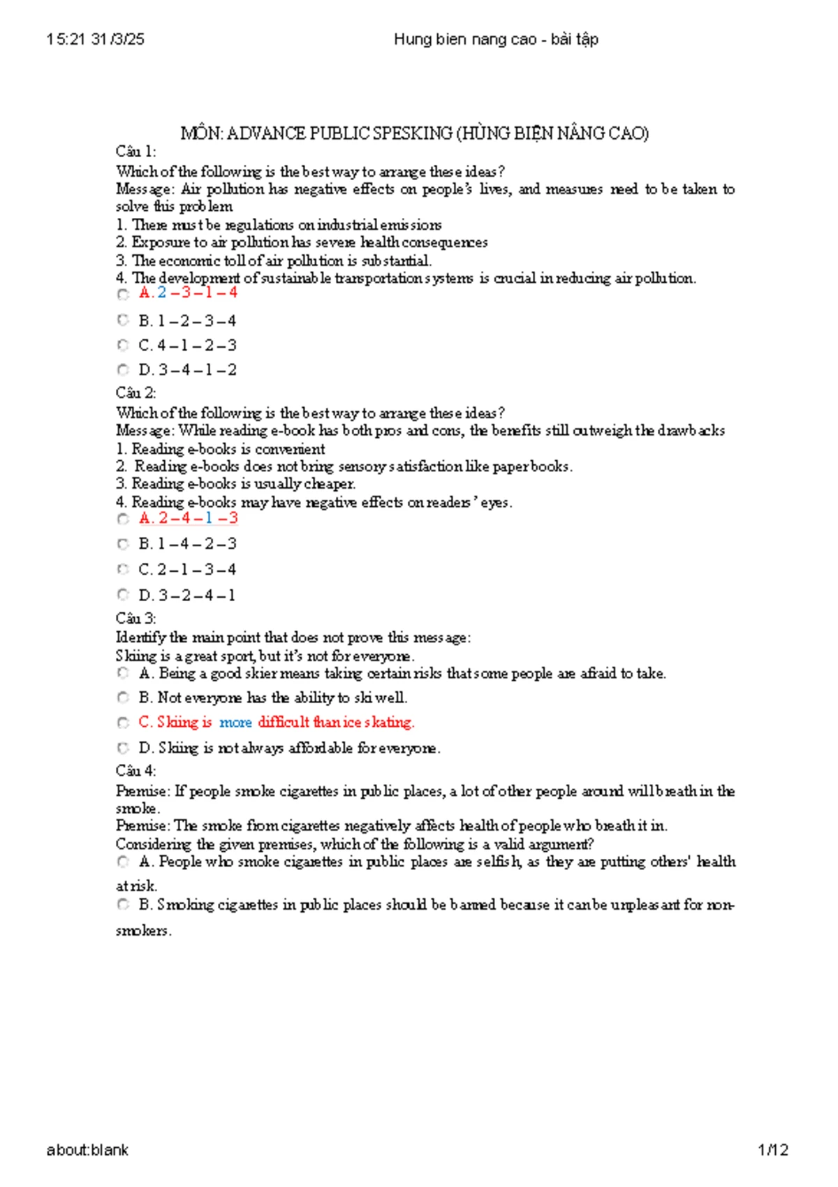 HBNC Advanced Public Speaking Midterm Exercise 1 Results and Analysis ...