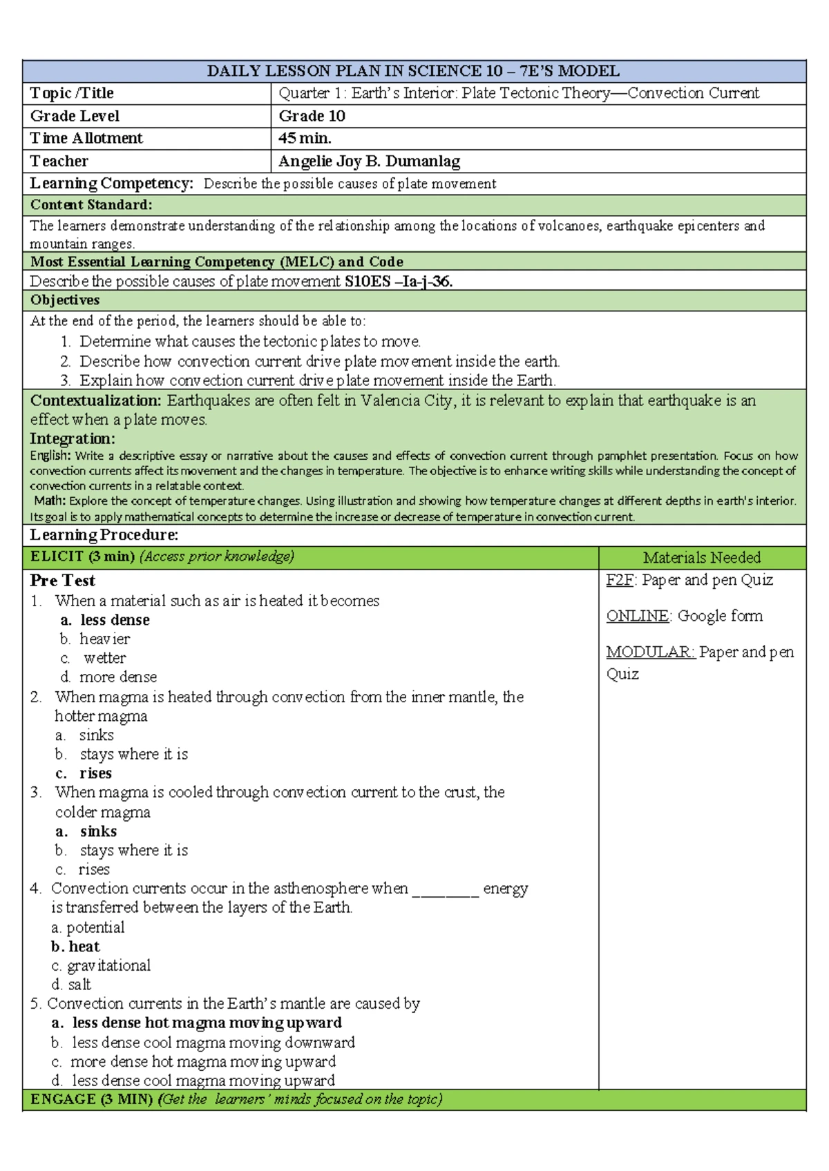 Matatag Curriculum Science Overview for Grades 4 & 7 - Studocu