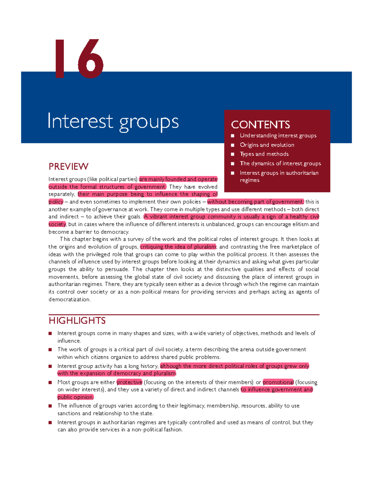 16 Interest Groups: Understanding Their Role in Public Policy Dynamics ...