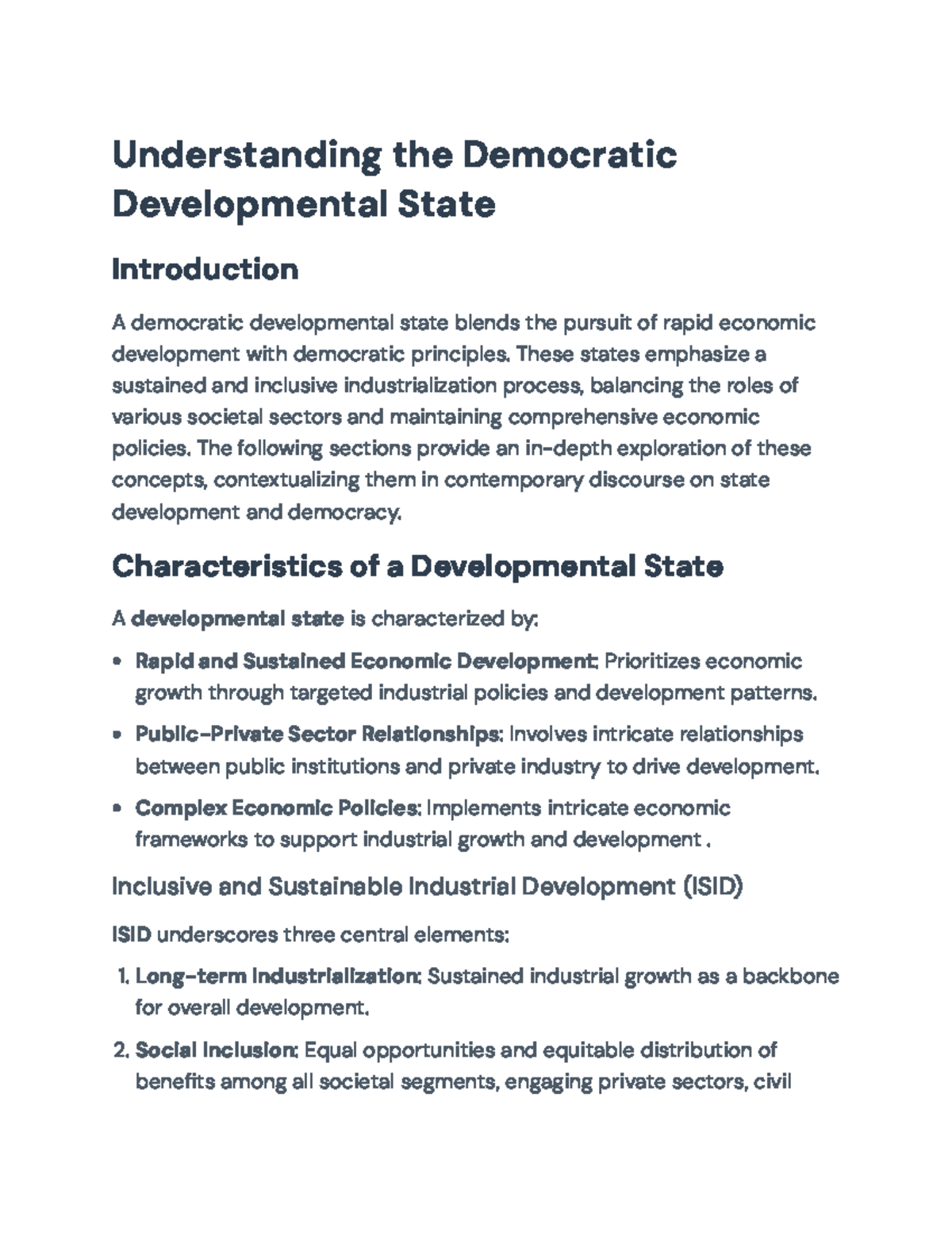 Understanding the Democratic Developmental State: Key Principles ...