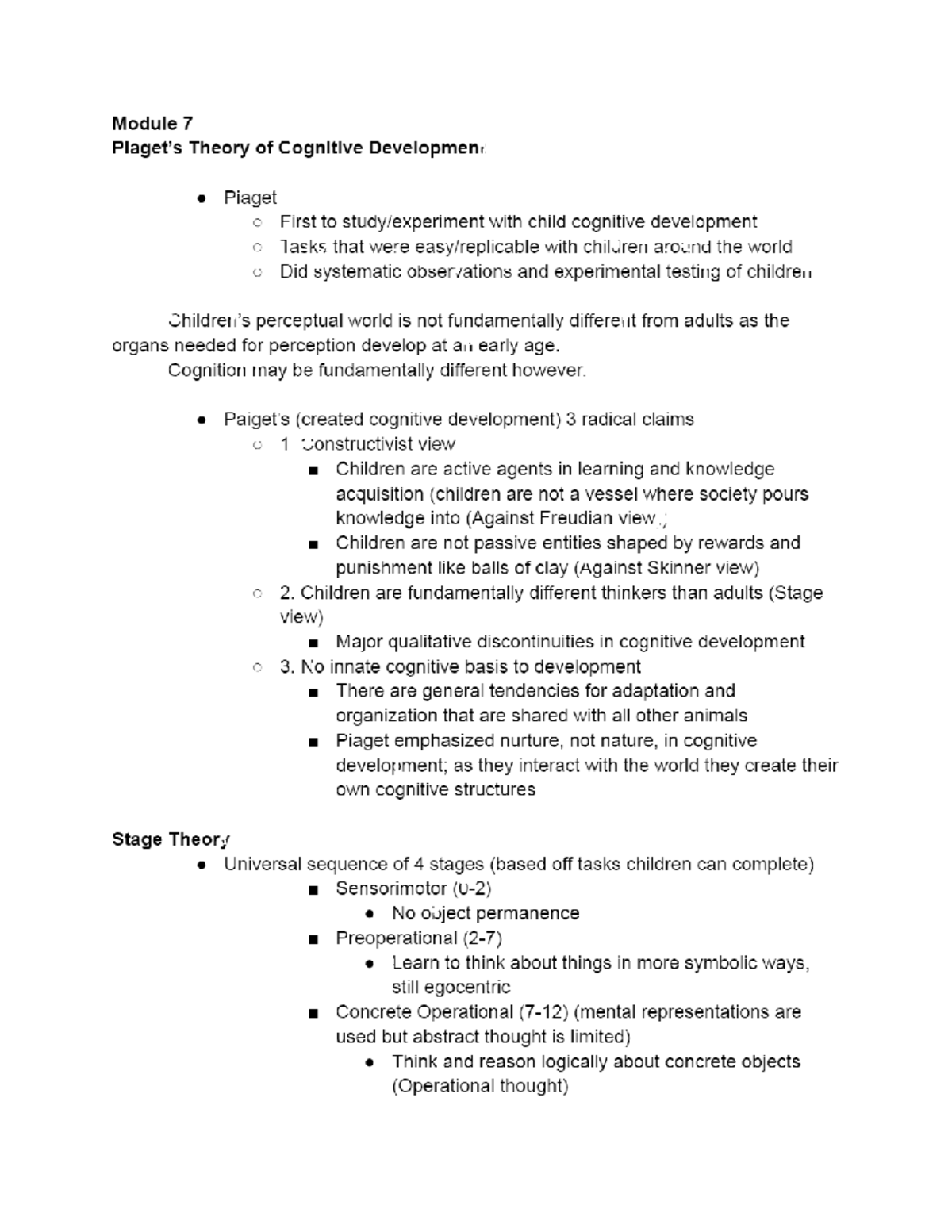 Psyc 216 Exam 2 Study Guide: Piaget's Theory of Cognitive Development ...