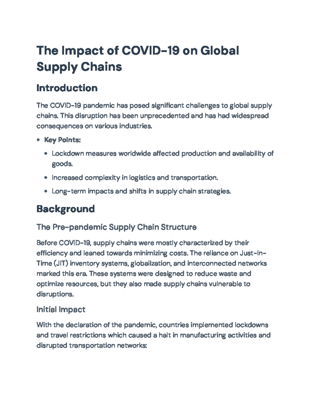Impact of COVID-19 on Global Supply Chains: Challenges and Adaptations ...