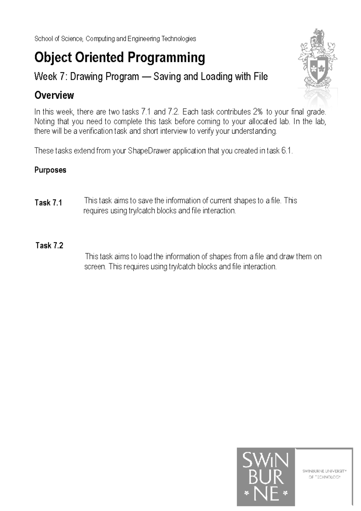 Lab Week 7: OOP Drawing Program - File Saving & Loading - Studocu