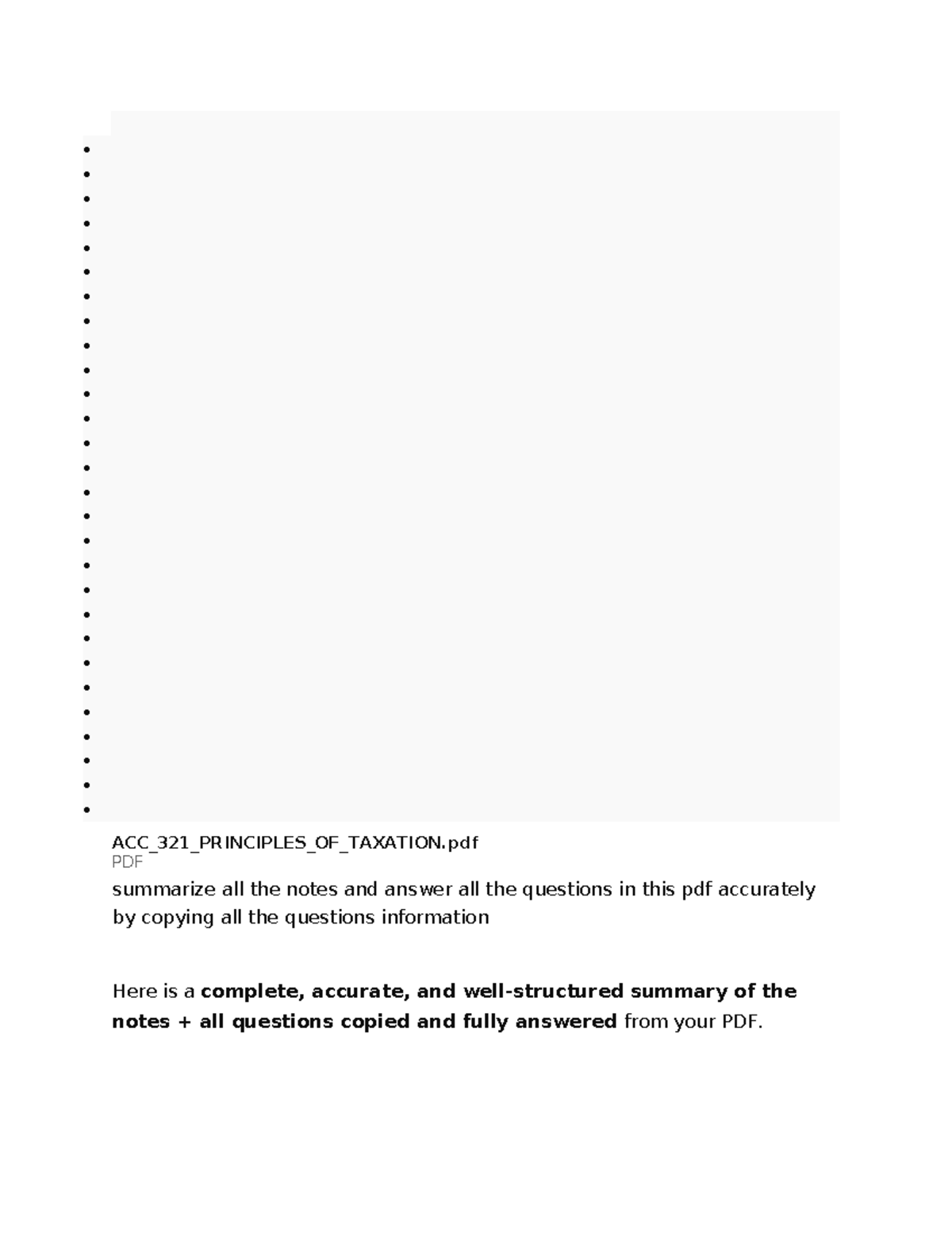 ACC_321: PRINCIPLES OF TAXATION - Comprehensive Notes & Answers - Studocu