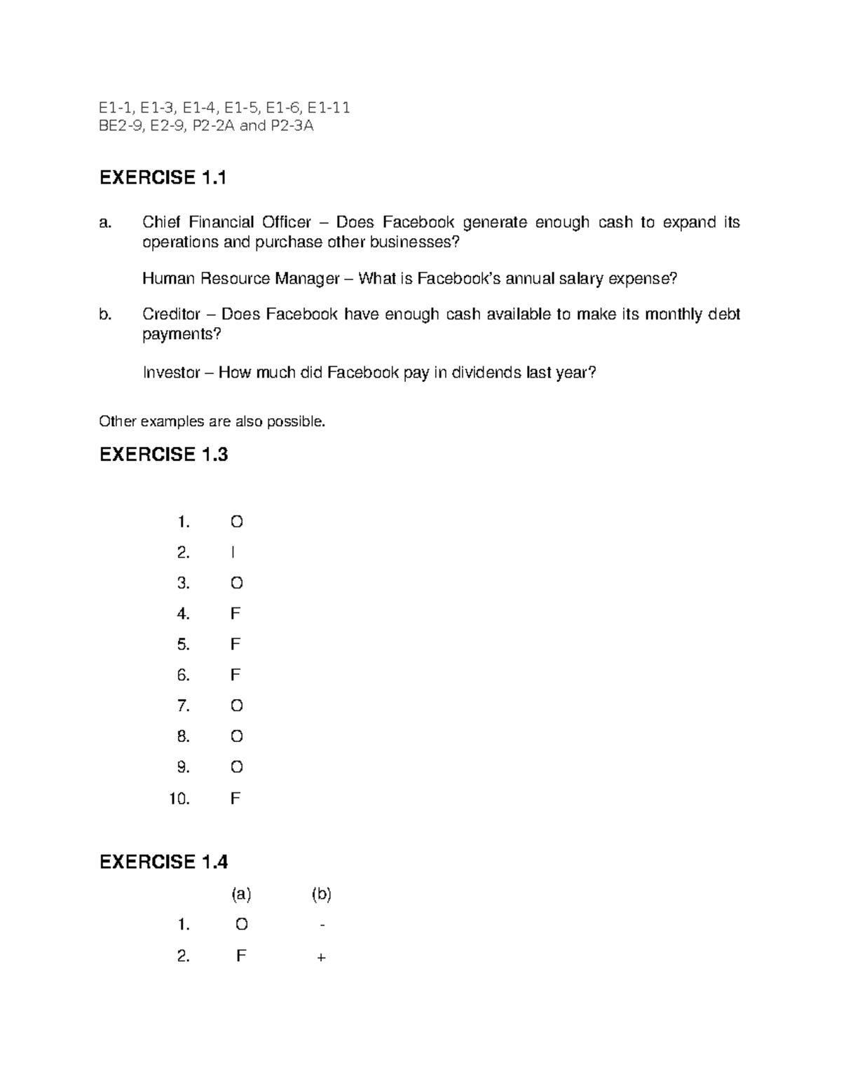 Chapter 1 & 2 Answer Key for Accounting Concepts (ACCT101) - Studocu