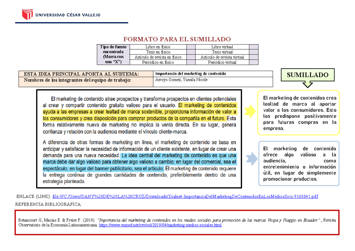 Formato PARA Sumillado - FORMATO PARA EL SUMILLADO Tipo de fuente ...