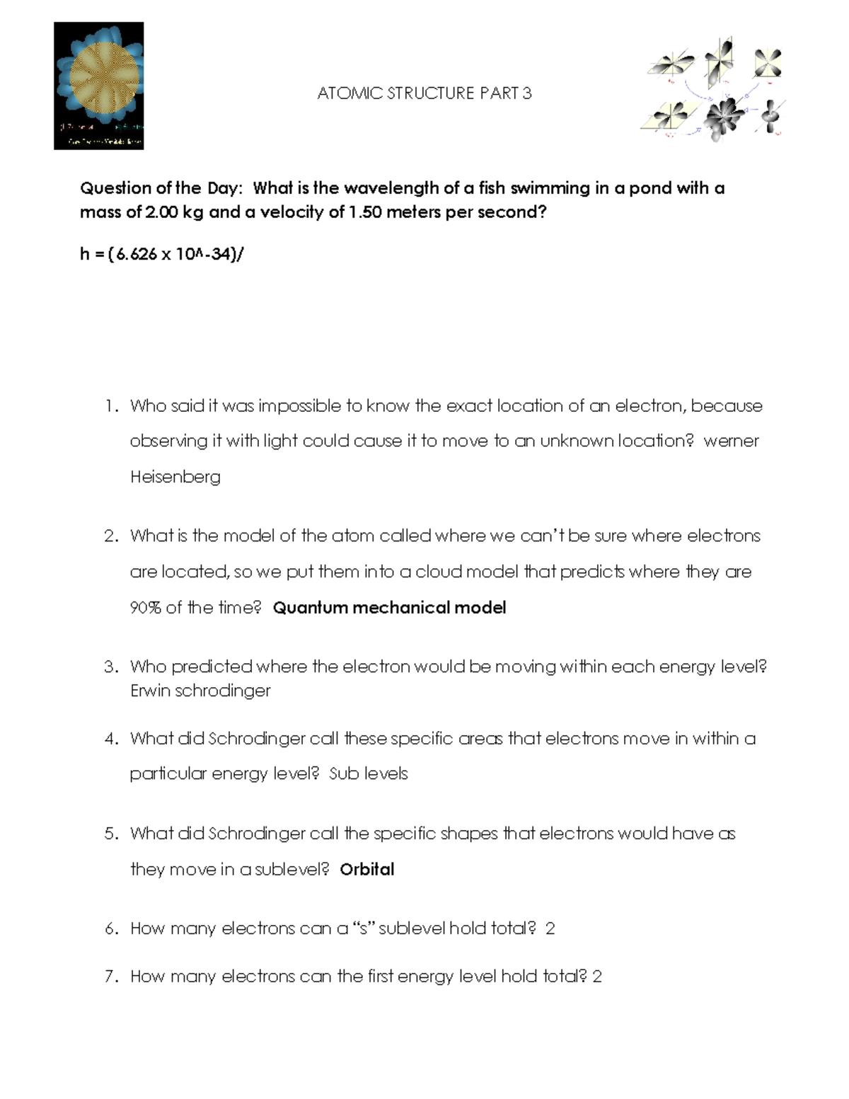 Atomic+Structure+Part+4+student+worksheet - ATOMIC STRUCTURE PART 3 ...