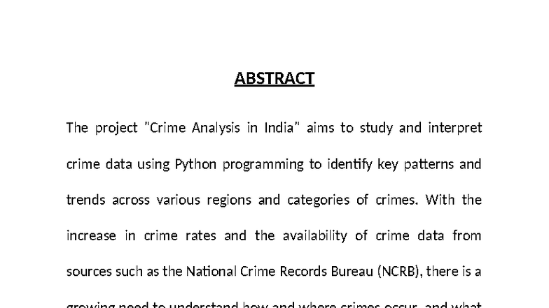 Crime Analysis in India: A Python Data Visualization Project (IP) - Studocu