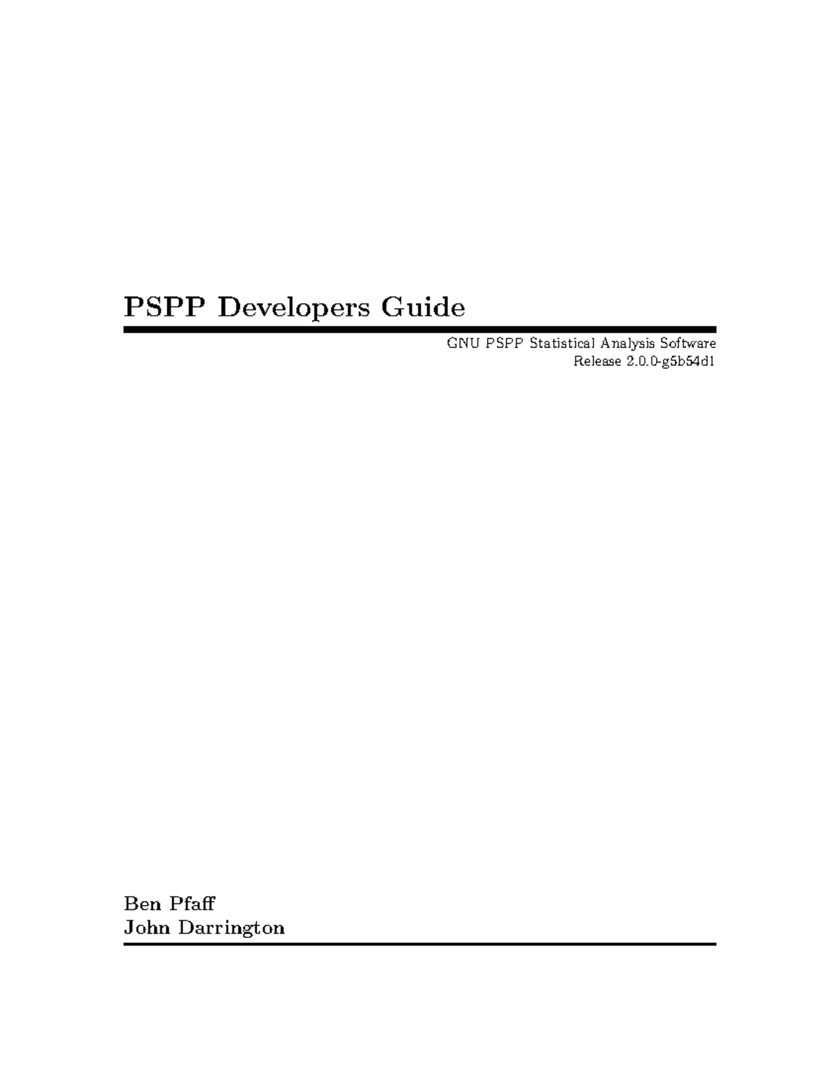PSPP Developers Guide: Statistical Analysis Software Manual - Studocu