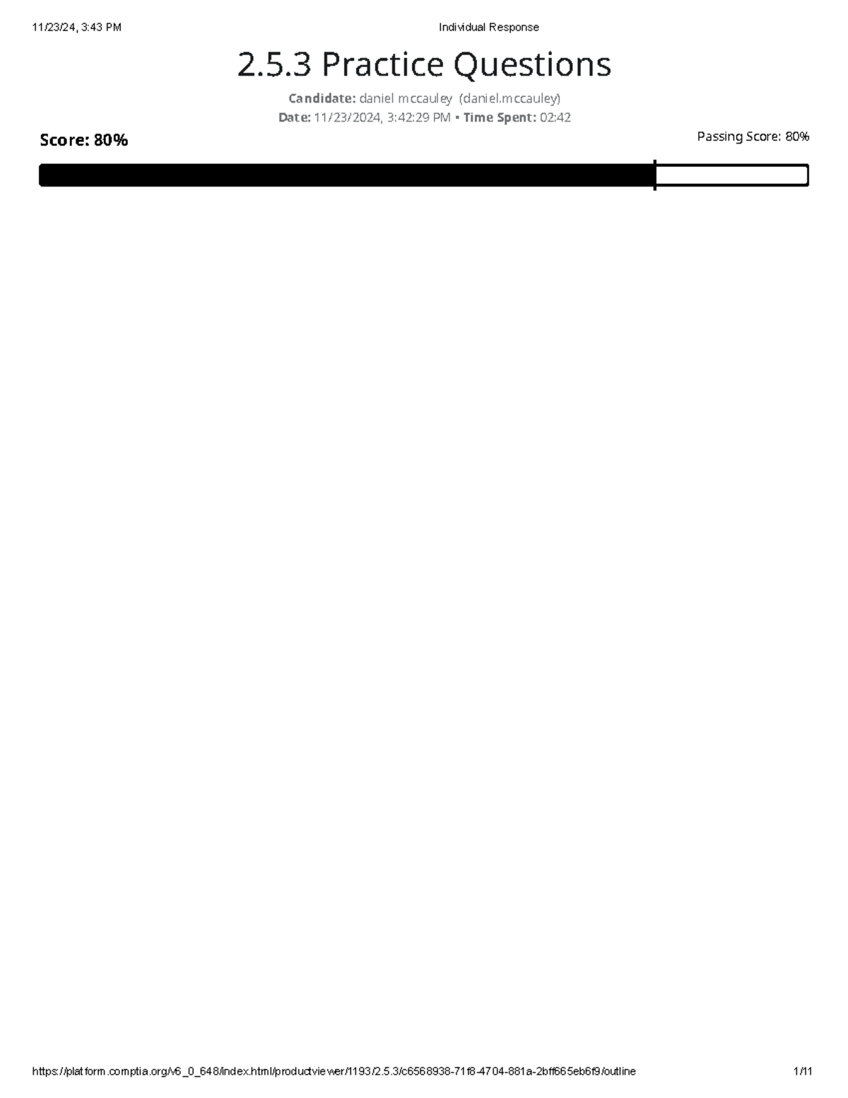 CompTIA 4-2 Individual Response Practice Questions and Explanations ...