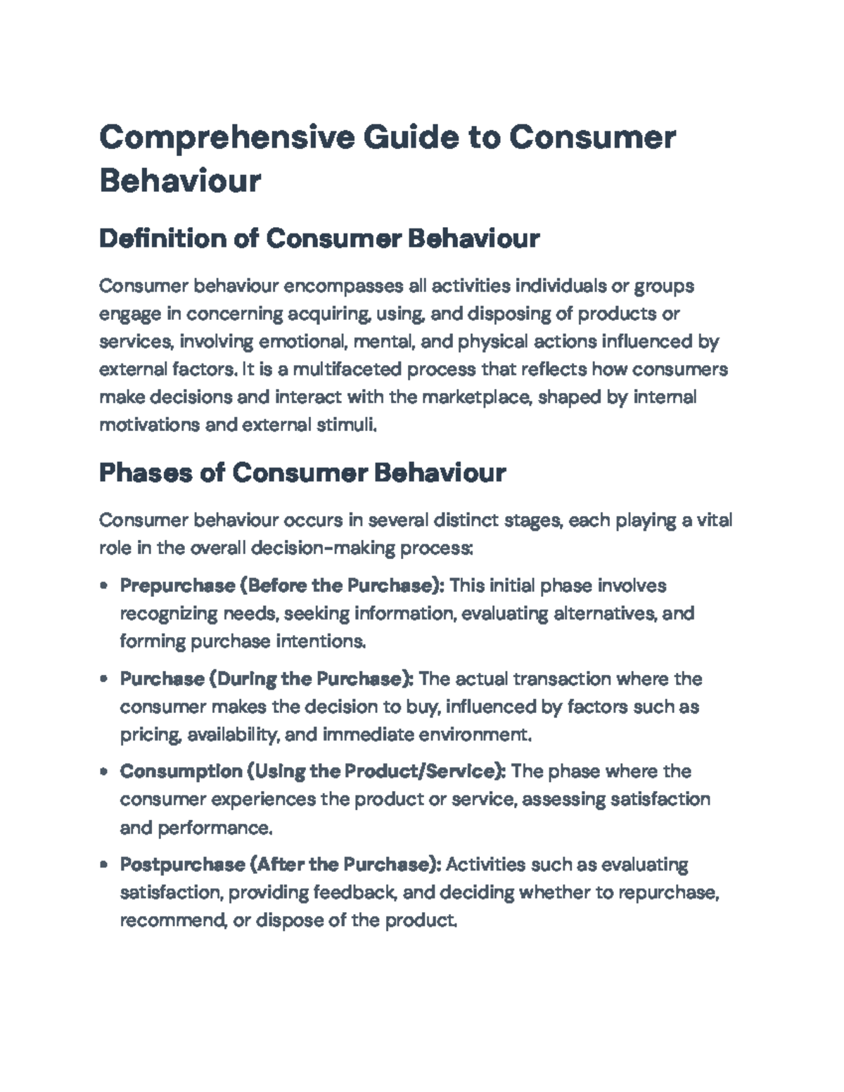 Comprehensive Guide to Consumer Behaviour in Marketing Strategies - Studocu