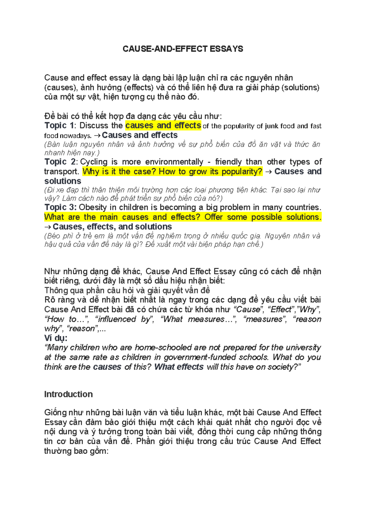 Causes-Effects - It a essay for cause and effect essay - CAUSE-AND ...