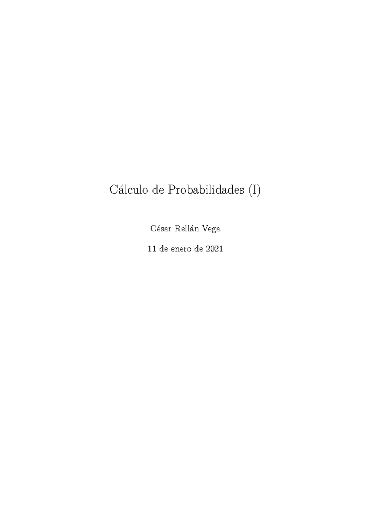 Resumen de Cálculo de Probabilidades (I) - CP1 - Document Preview