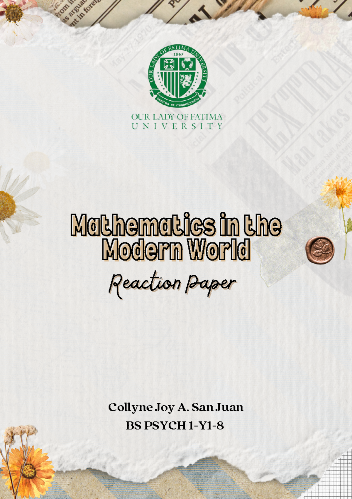 MATM111 Reaction Paper: Exploring Mathematics in Nature and Society ...