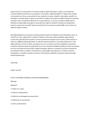 [Solved] Mfano wa insha ya sanaa - Communication Skills in Kiswahili ...